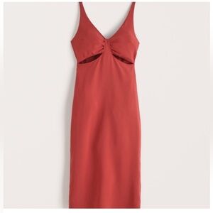 NWT Abercrombie & Fitch Orange Burnt Midi Dress